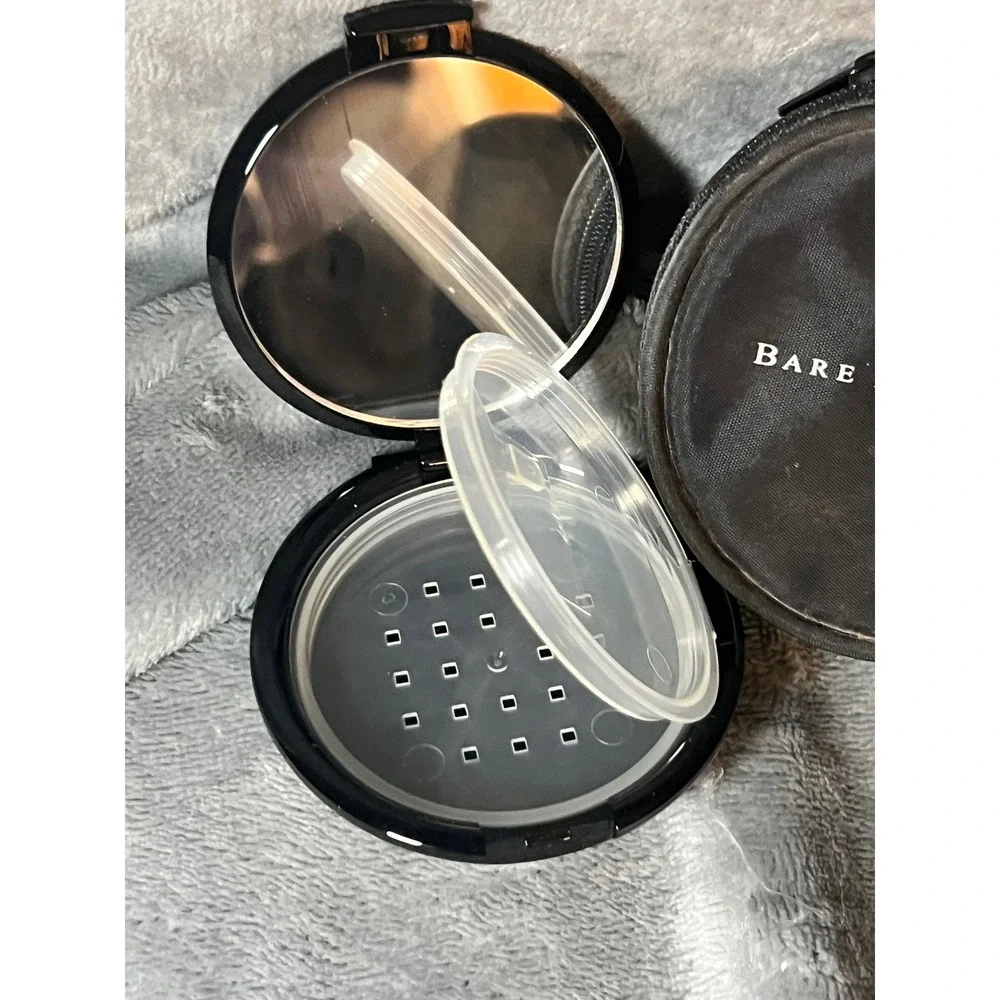 Bare Escentuals Black Compact Empty Powder Case w‎ Mirror Sifter Insert 3in